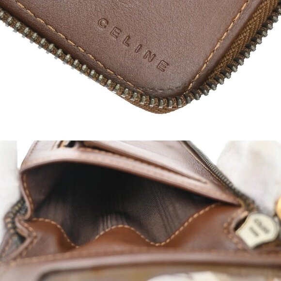 CELINE Macadam Pattern Shoulder Wallet Multi Case Denim Leather Blue 36KB164 - Picture 15 of 16